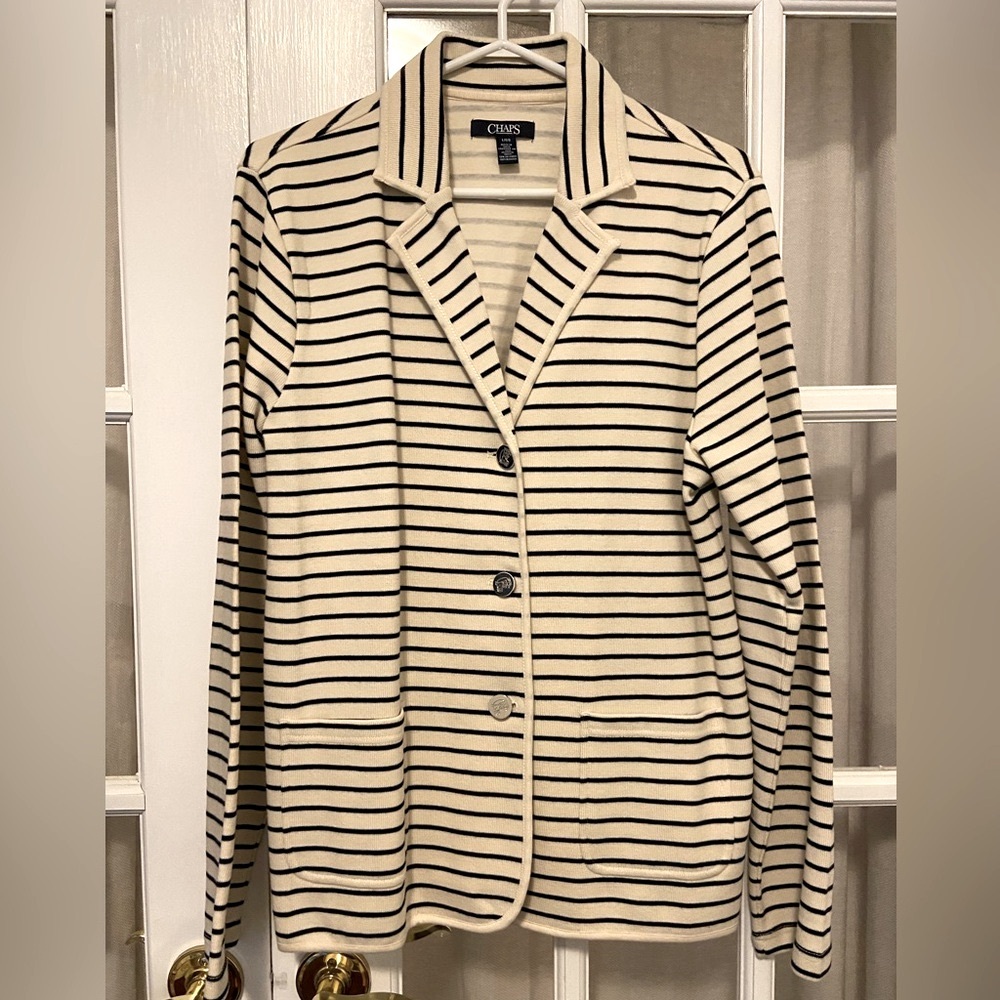 Chaps striped knit blazer